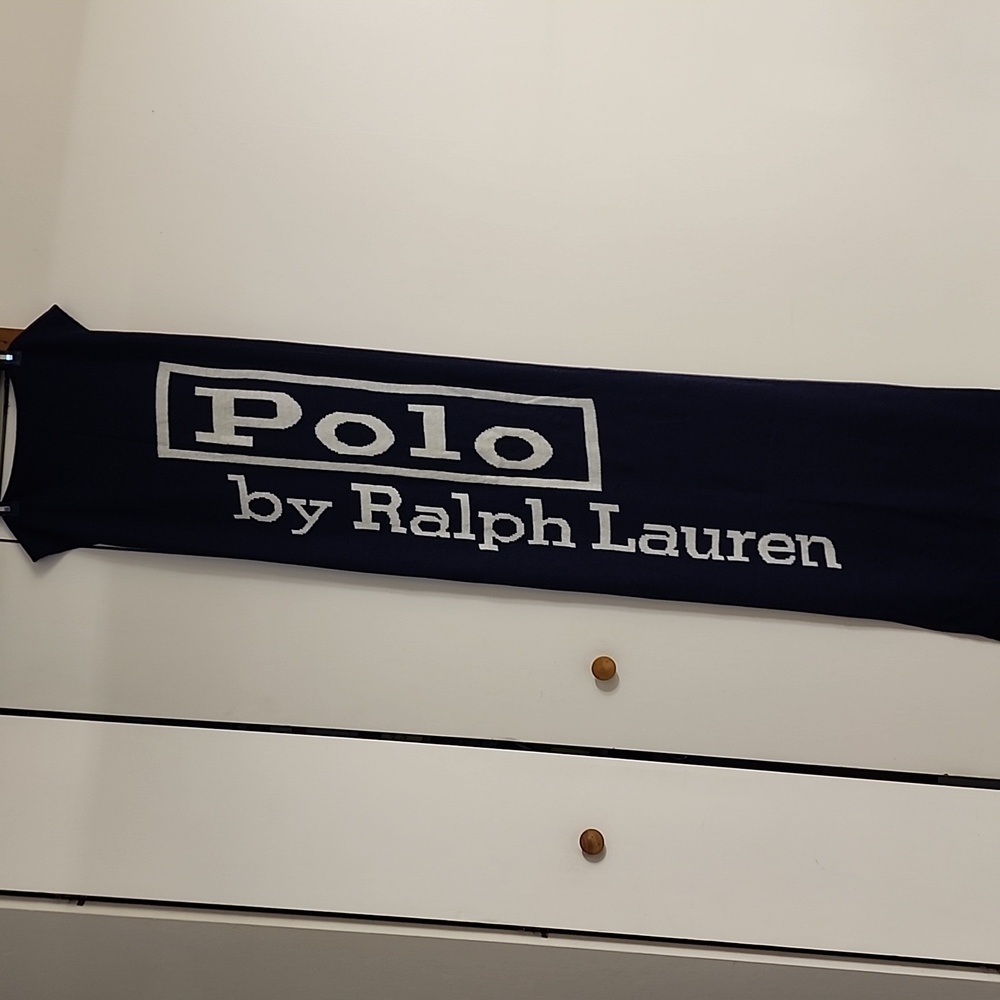 NEW Polo by Ralph Lauren 72" navy blue winter scarf